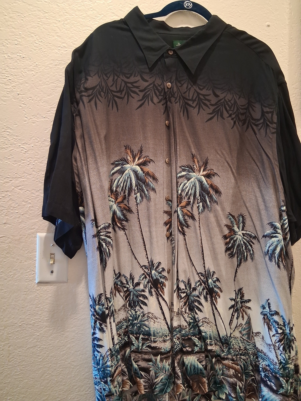 David Taylor Men's Black Gradient Palm-Print Short-Sleeve Shirt